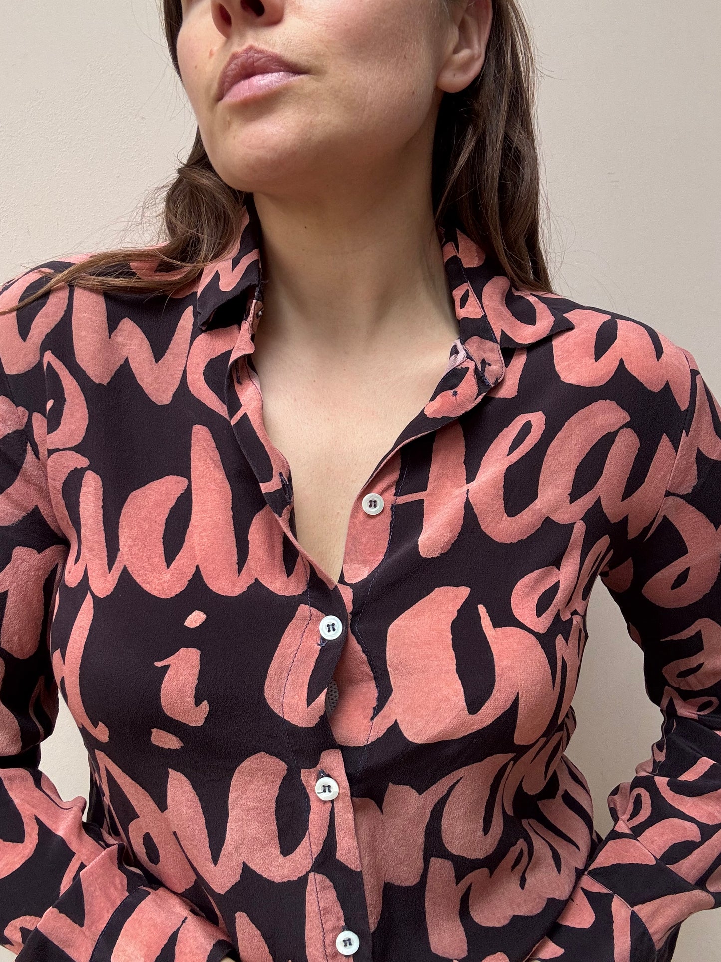 Vintage 100% silk shirt size 8/10