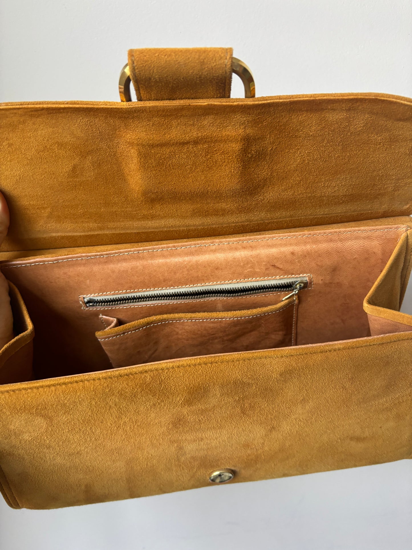 Vintage chestnut brown suede bag
