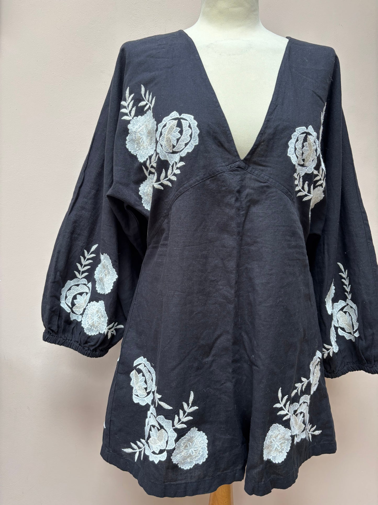 Linen cotton mix playsuit size Medium