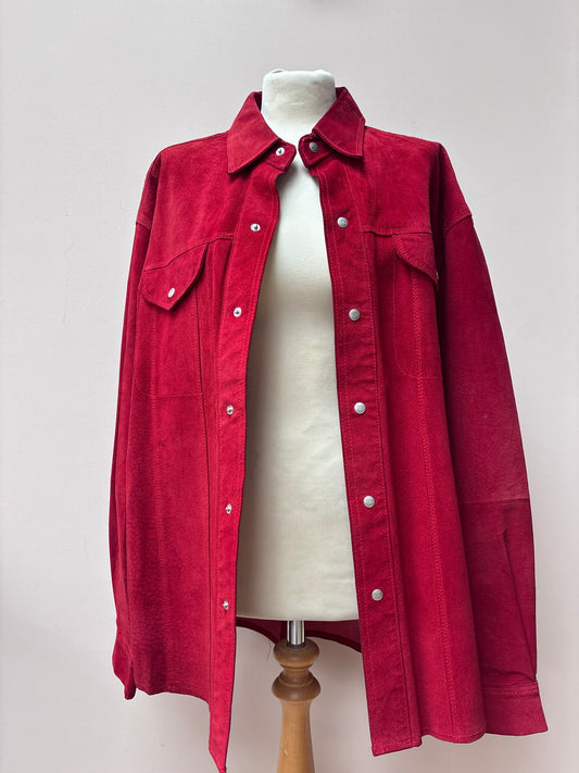 Red suede shacket size 14-18