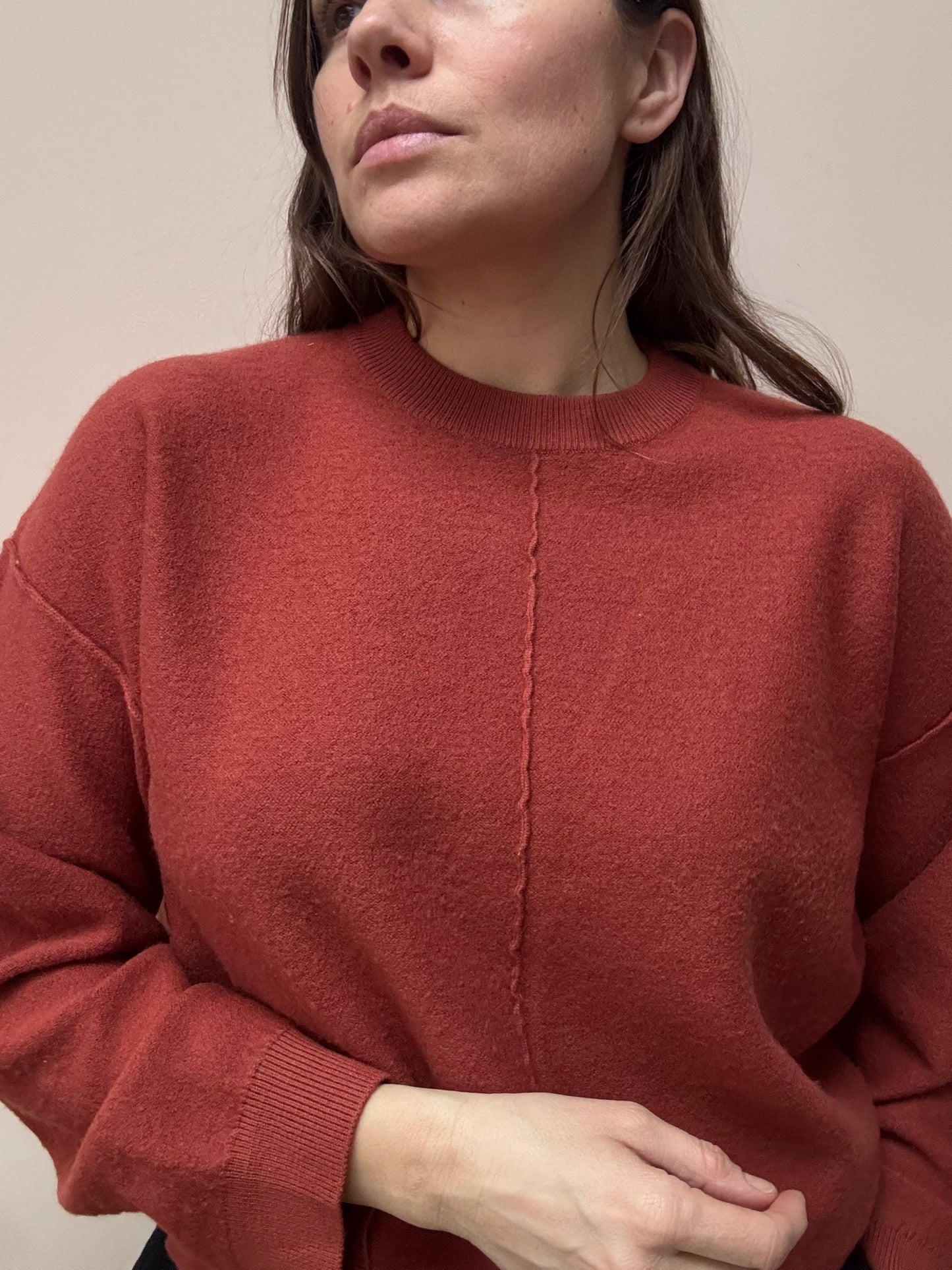 Rust 100% merino wool jumper size Medium