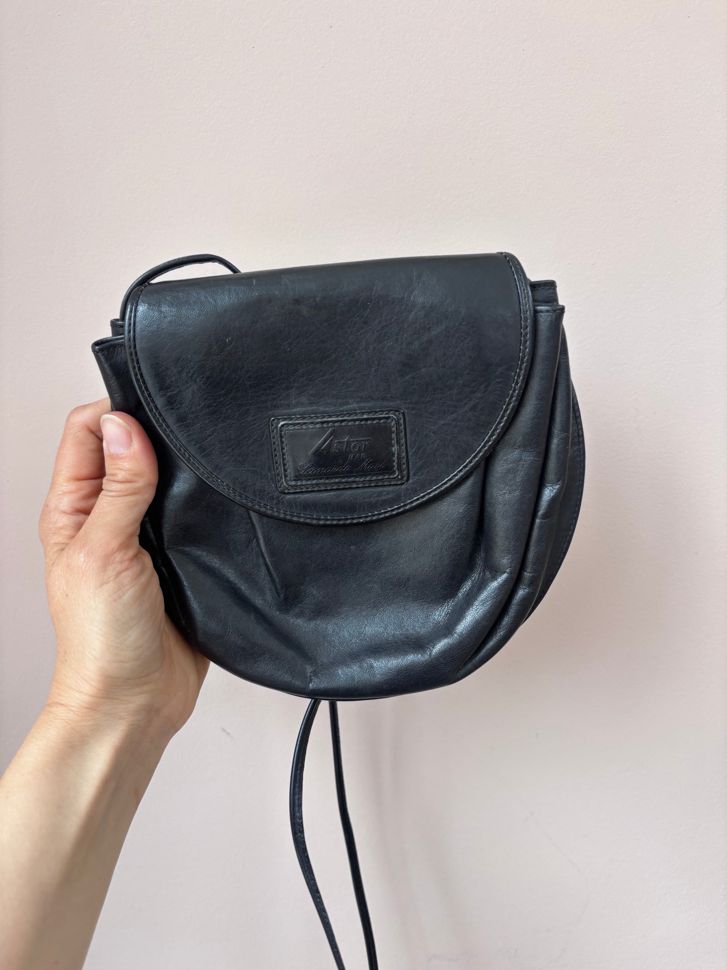 Astor black leather small bag