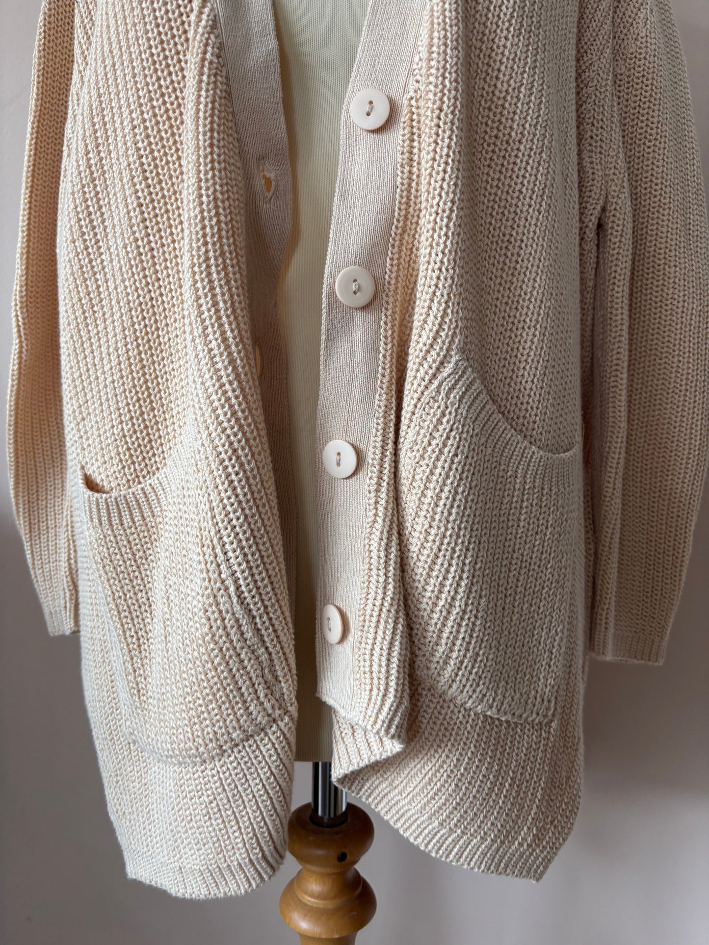Beige cotton cardigan size S/M