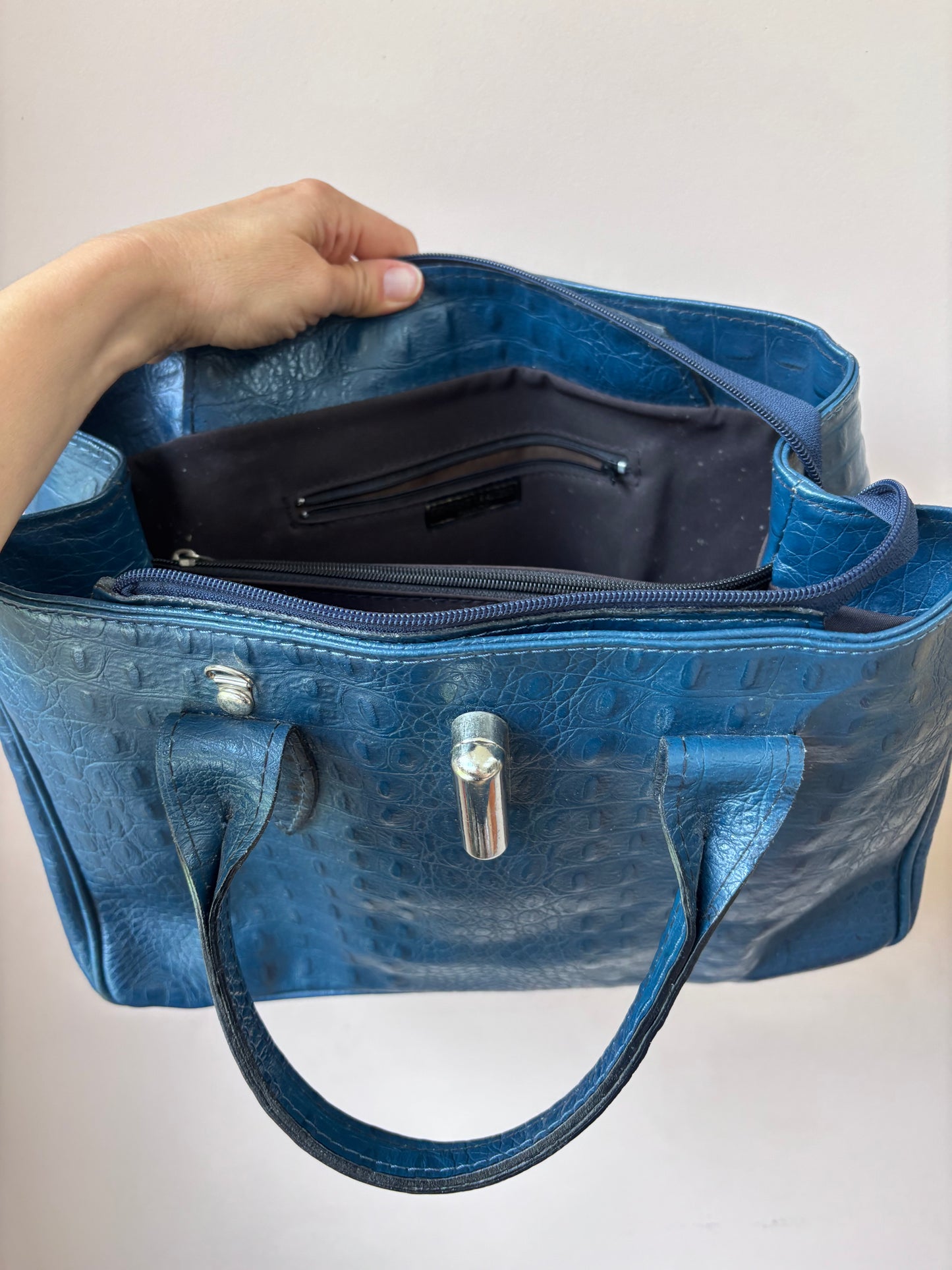 Vintage blue leather bag
