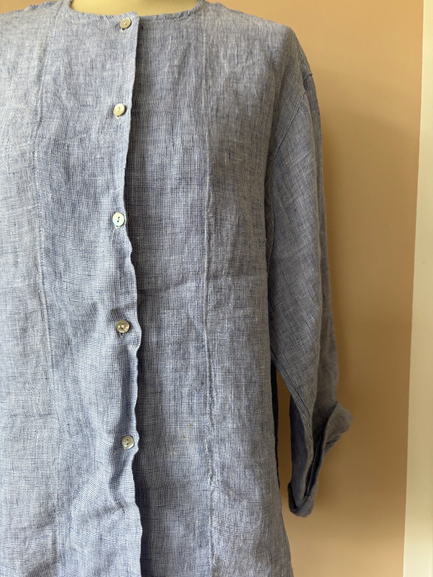Pale blue 100% linen shirt size 12