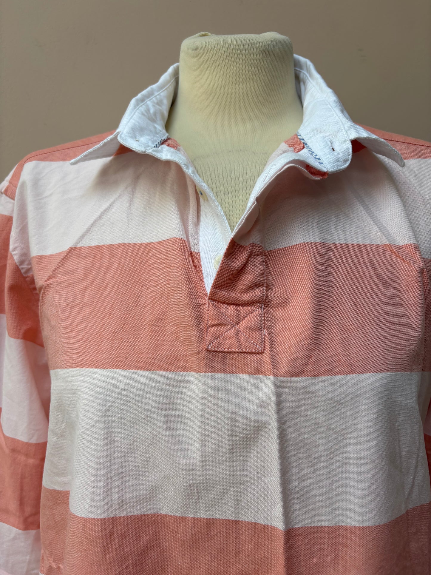 Striped 100% cotton rugby style shirt size Large