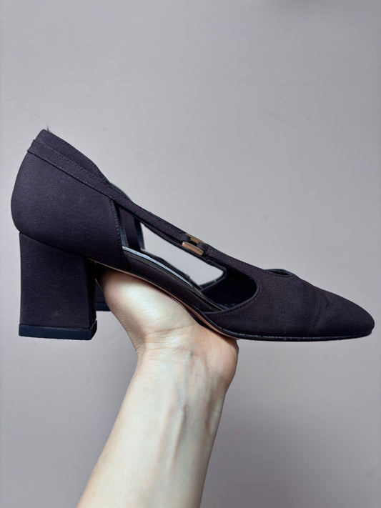 Chocolate brown vintage heels size UK6