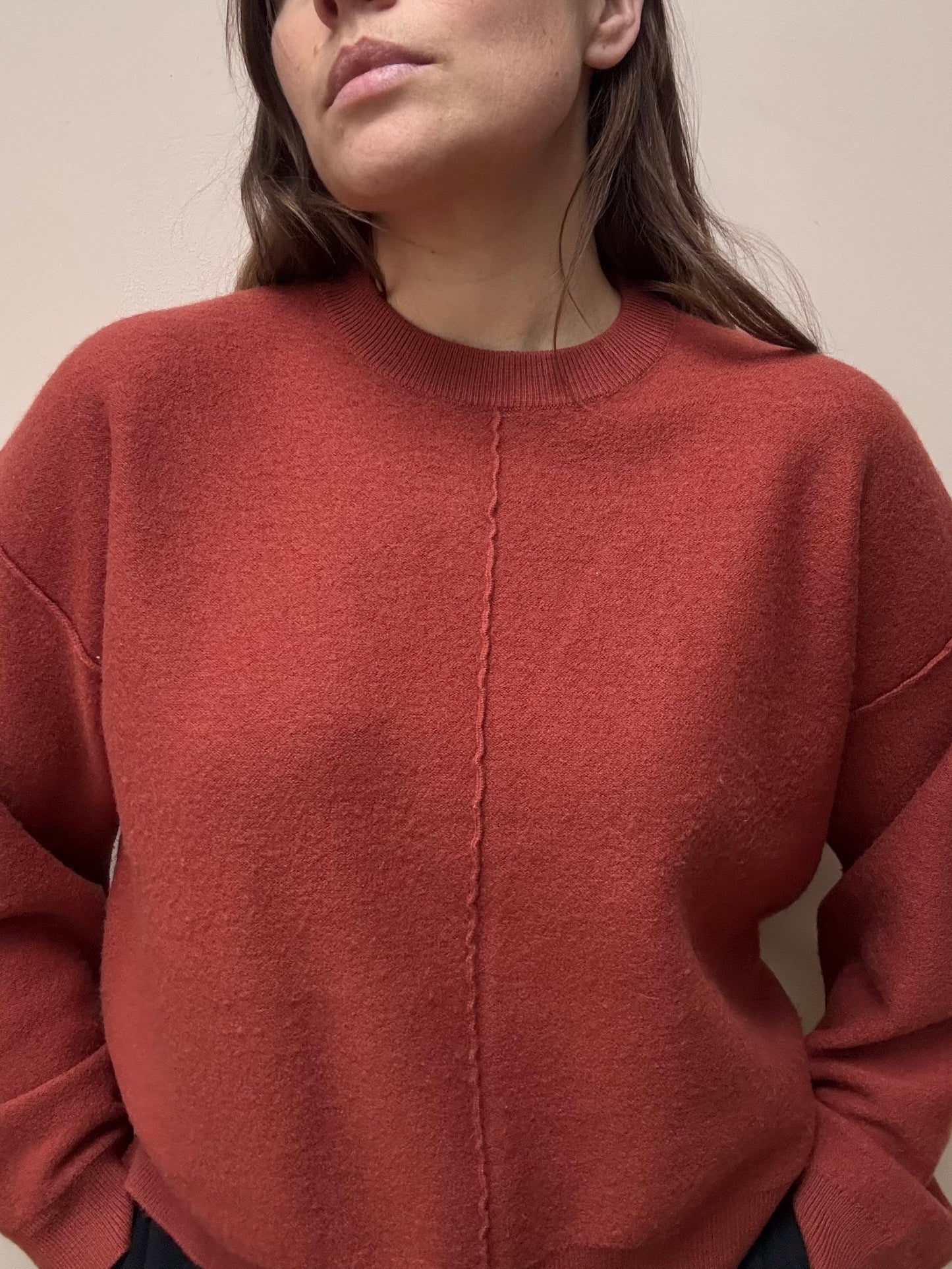 Rust 100% merino wool jumper size Medium