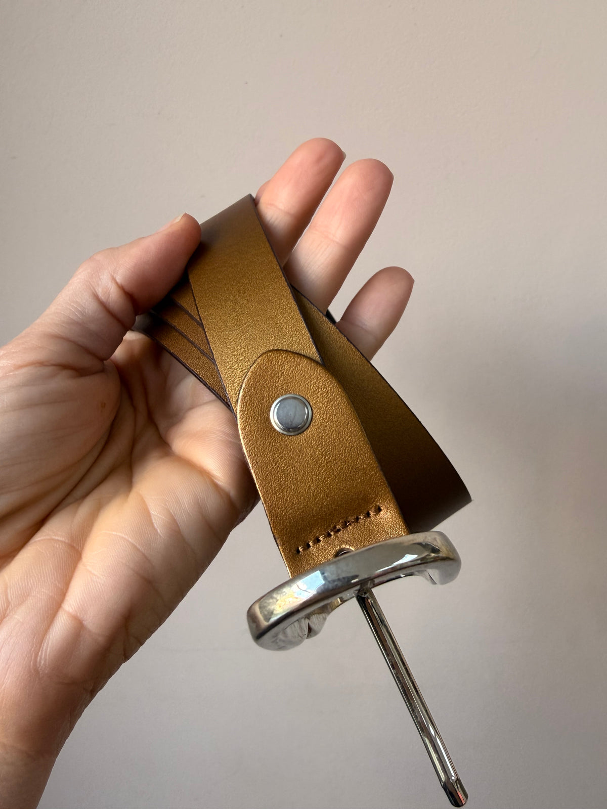 Bronze leather belt size M/L