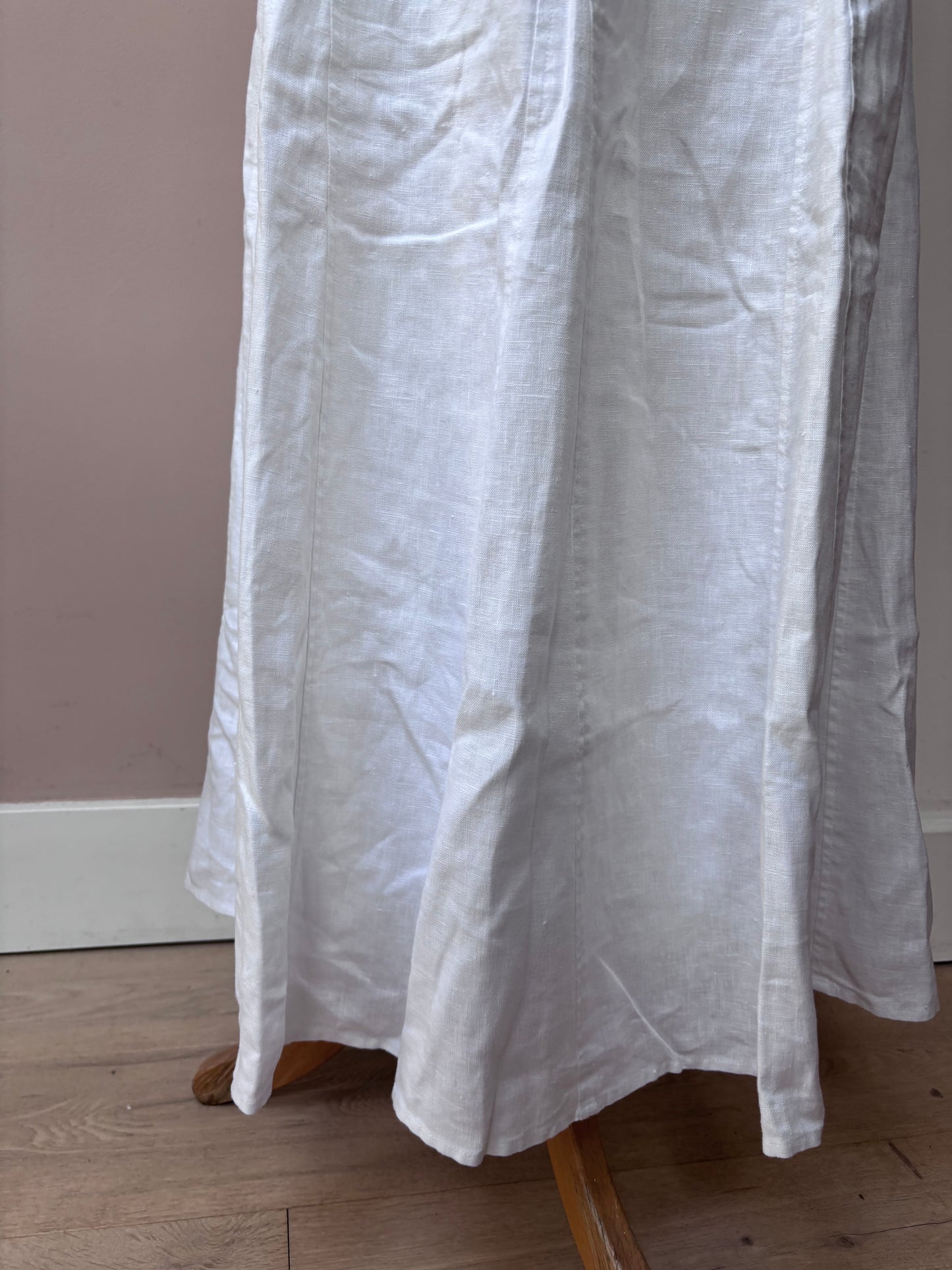 White 100% linen skirt size 10
