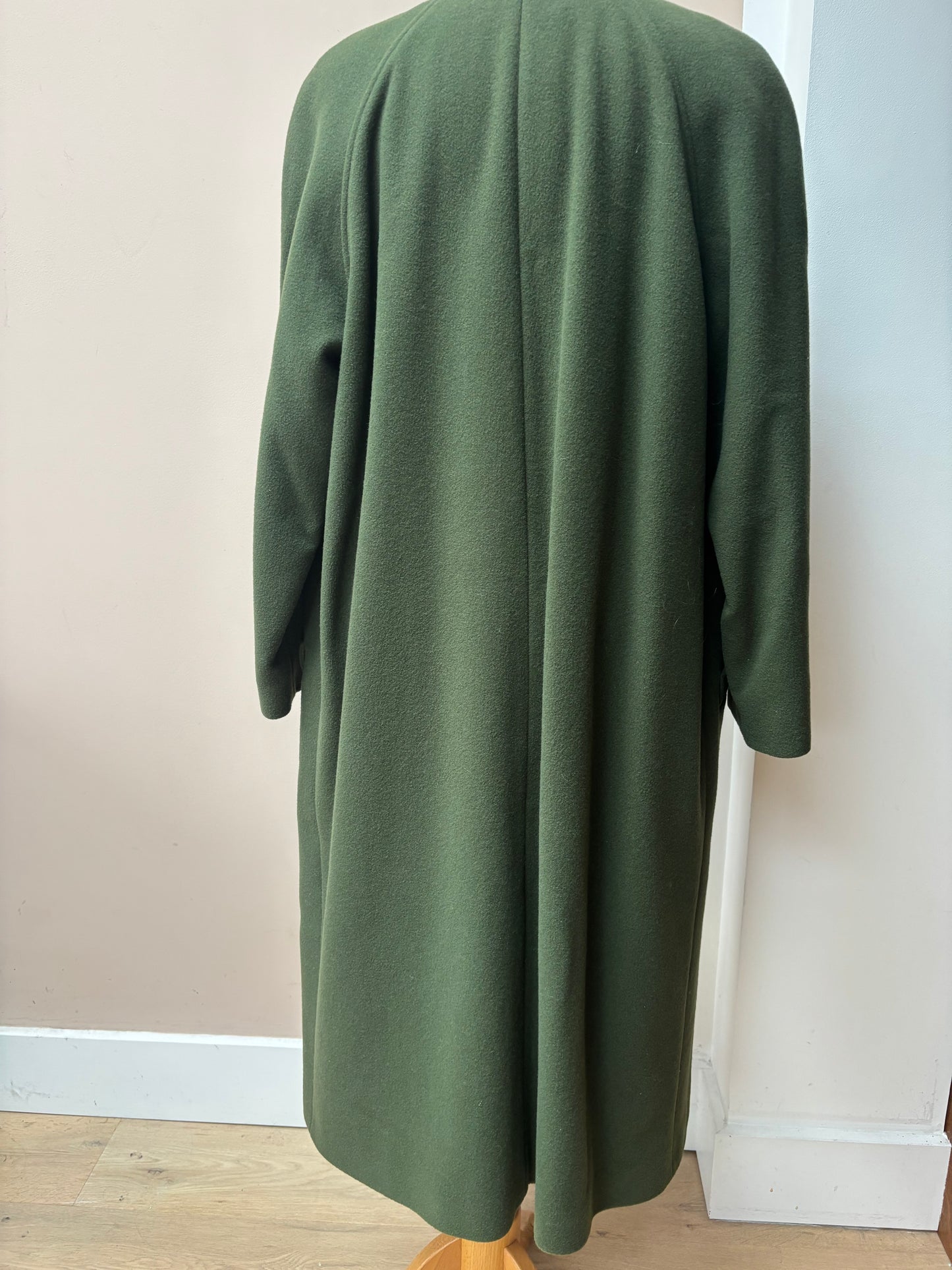 Vintage Green 100% wool long coat size 10/12