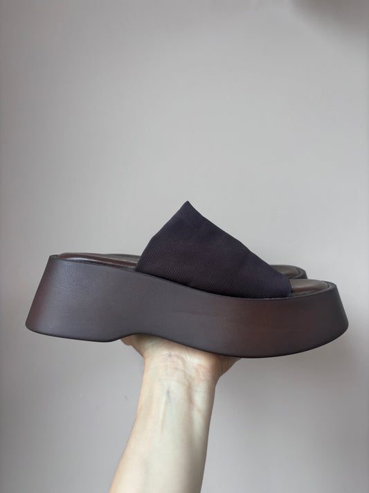 Jonak Paris brown platform sandals size UK3/4