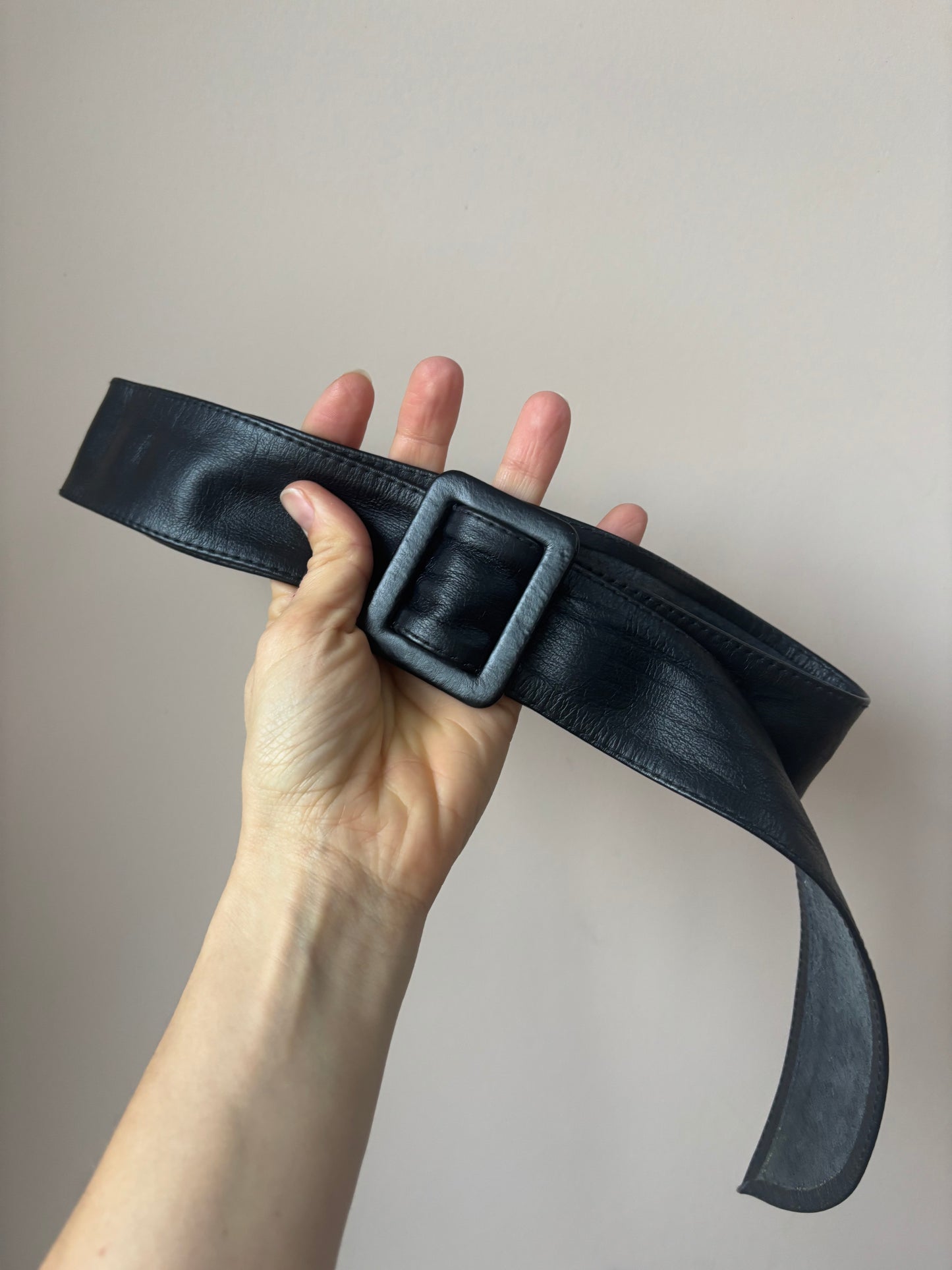 Vintage black leather belt