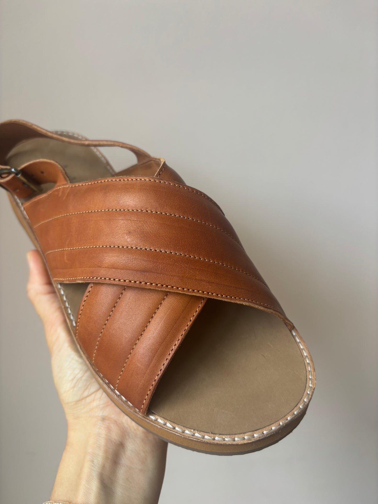 Tan leather flats size 40 (UK7)