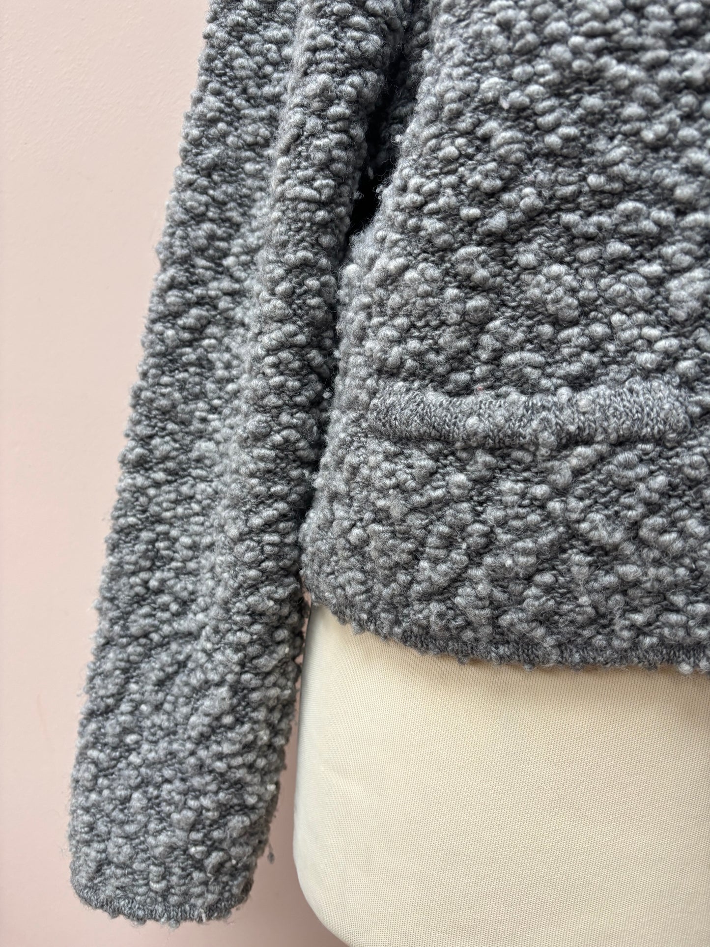 Lodenfrey wool grey boucle cardigan size 10