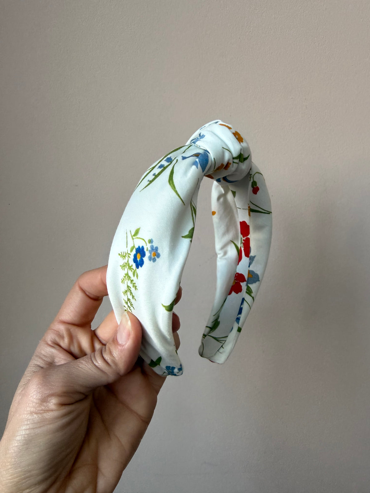 White floral headband