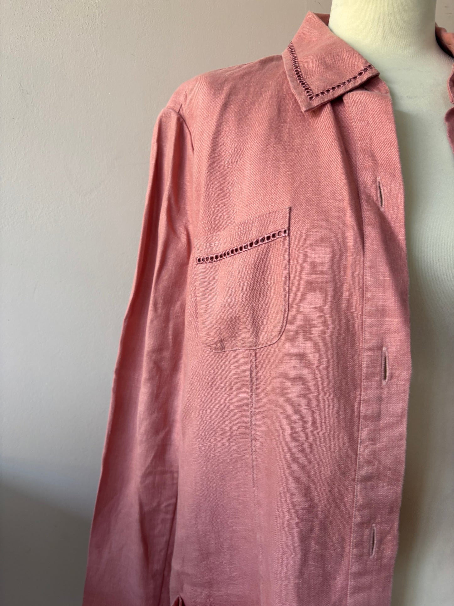 Orvis 100% linen dusky pink jacket size 12-16 ish (size Large)