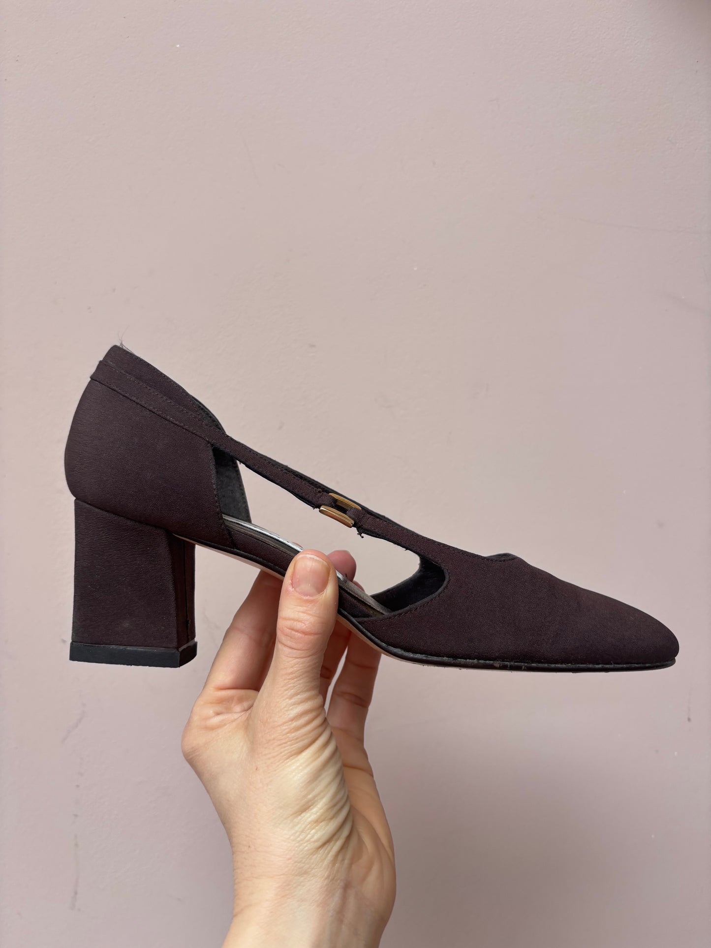 Chocolate brown vintage heels size UK6