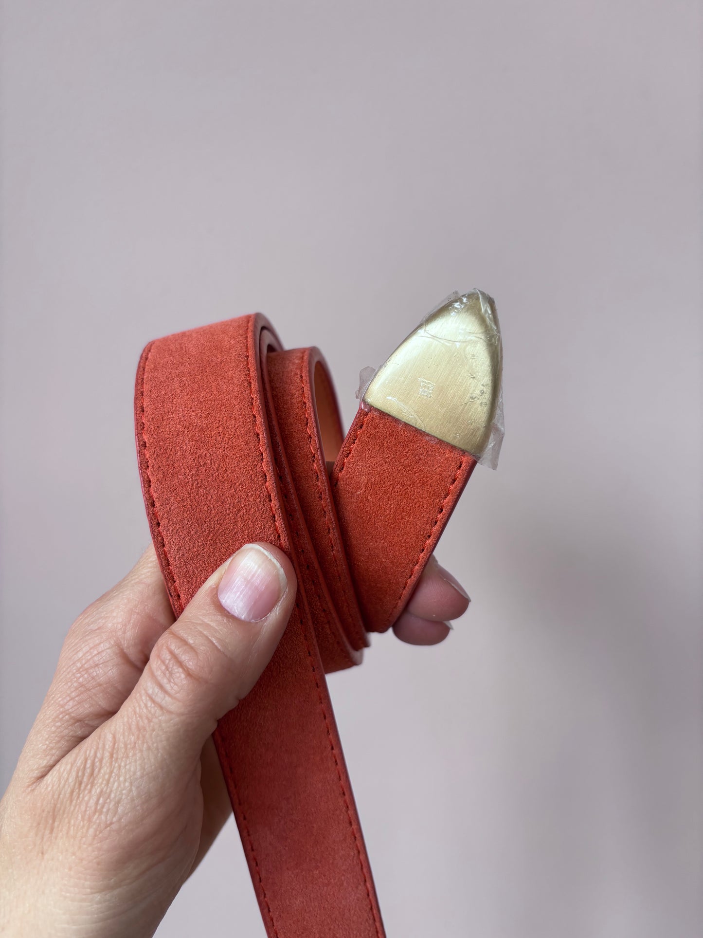 Peachy suede leather belt size 10/12