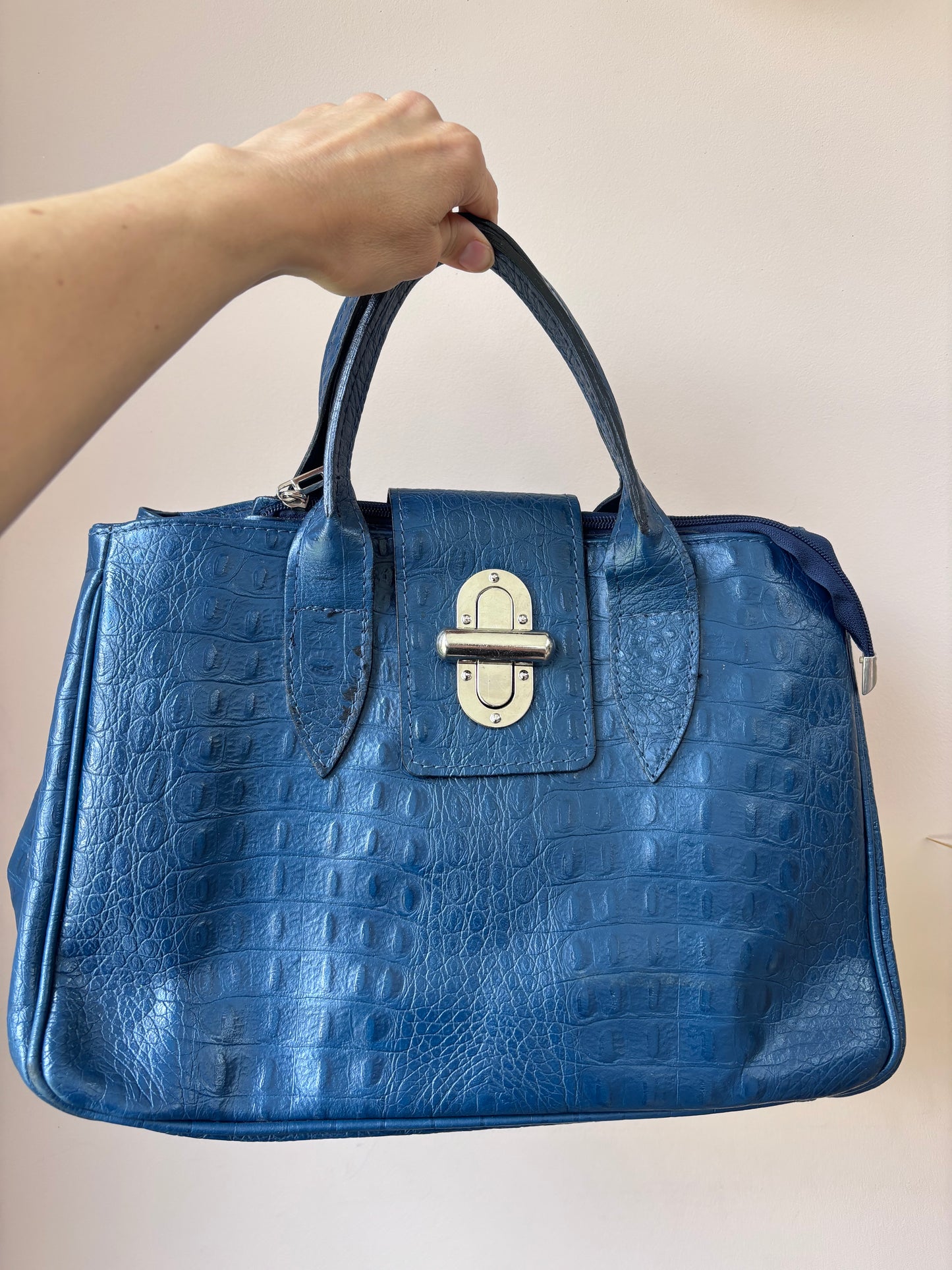 Vintage blue leather bag