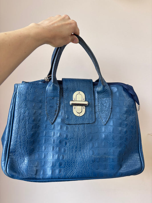 Vintage blue leather bag