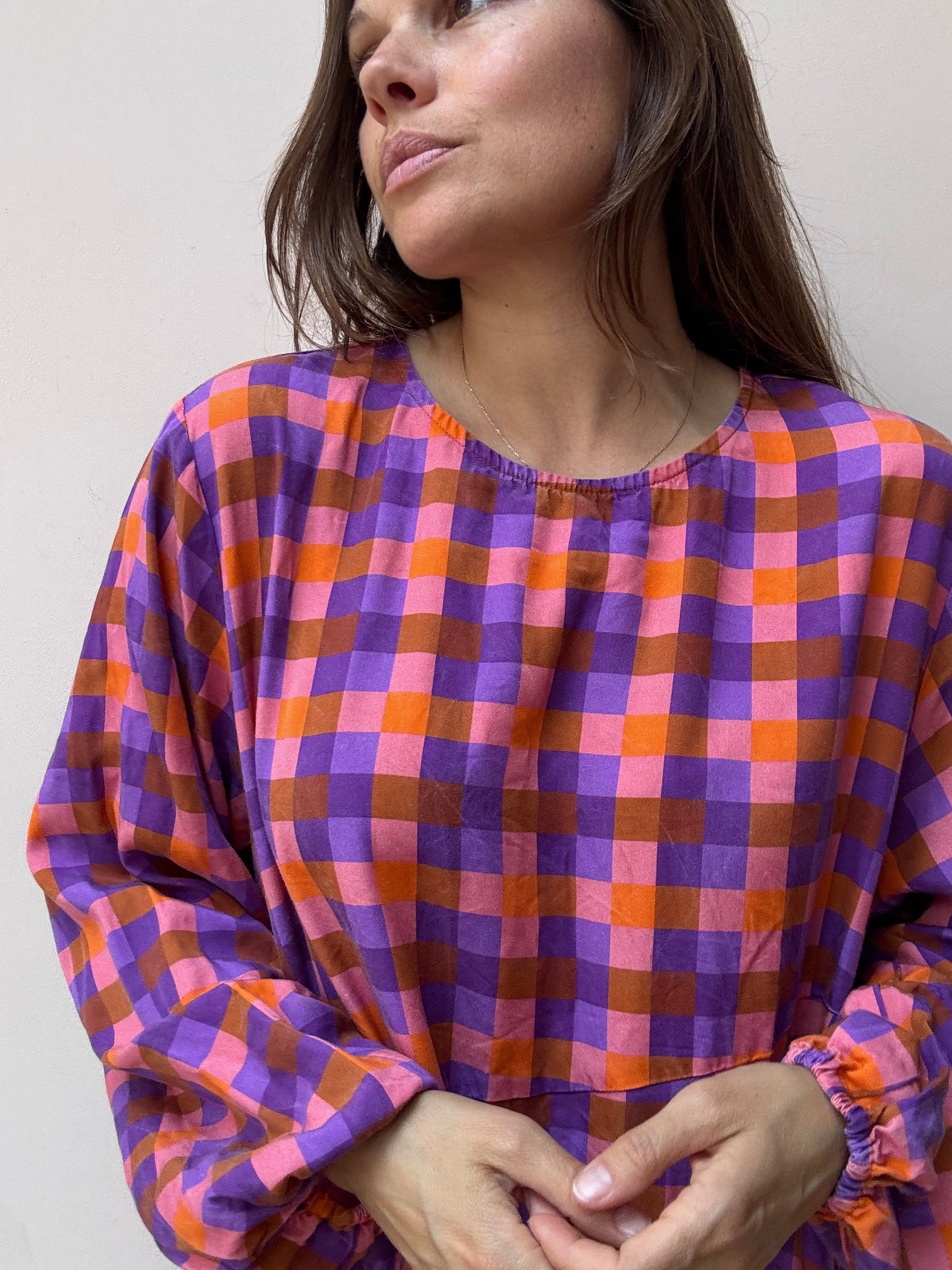 Colourful check Monki dress One Size