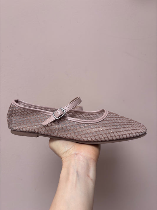 Pale pink see through flats size UK5