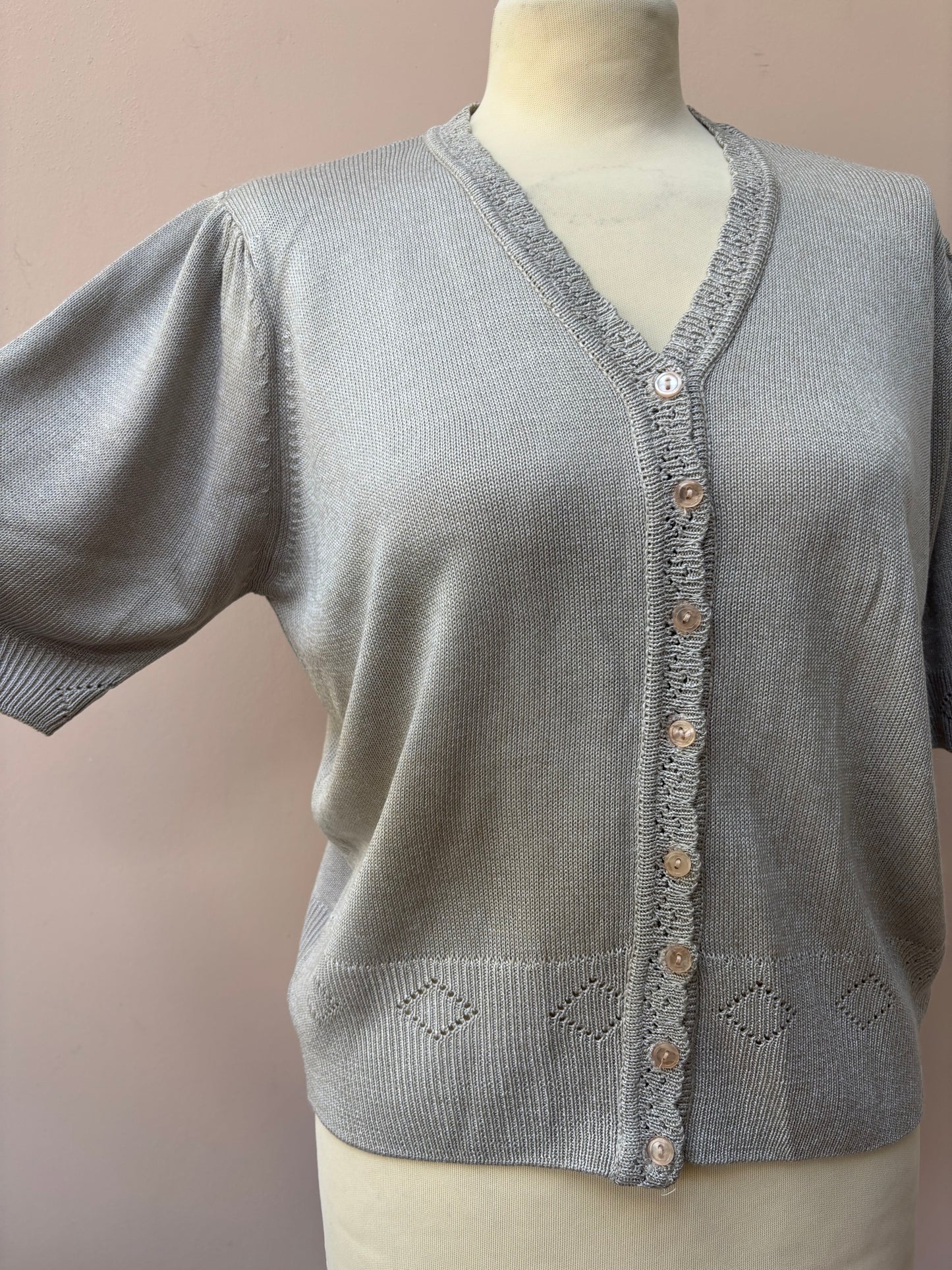 Vintage beige fine knit top size 12