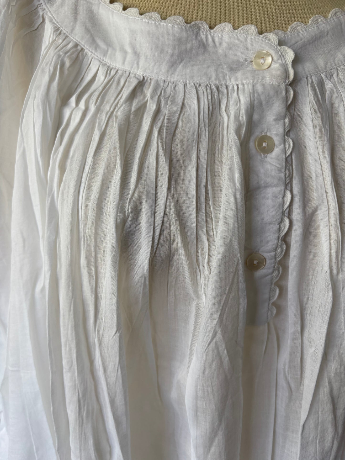 White organic cotton nightdress . One size