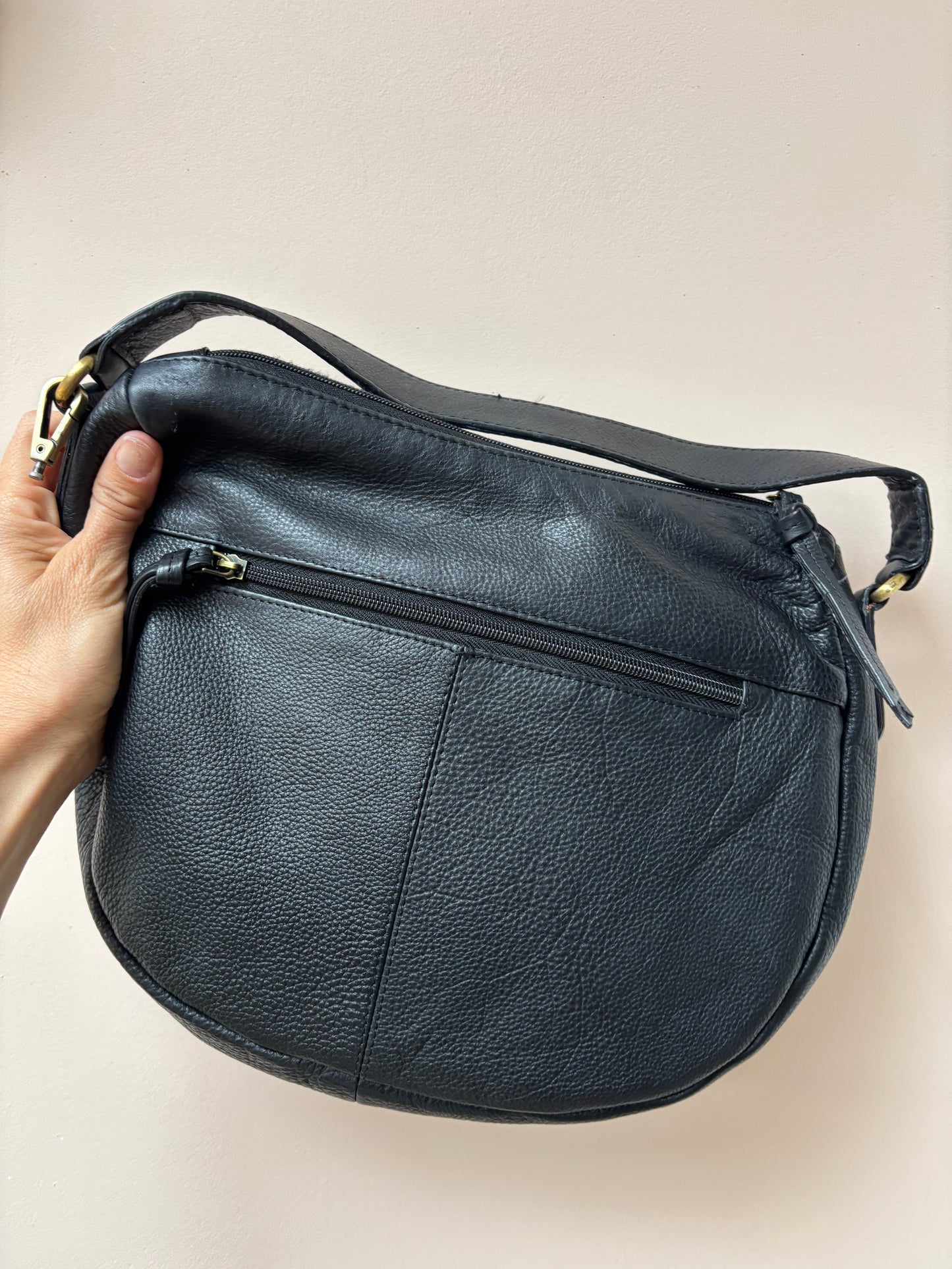 Soft black leather bag