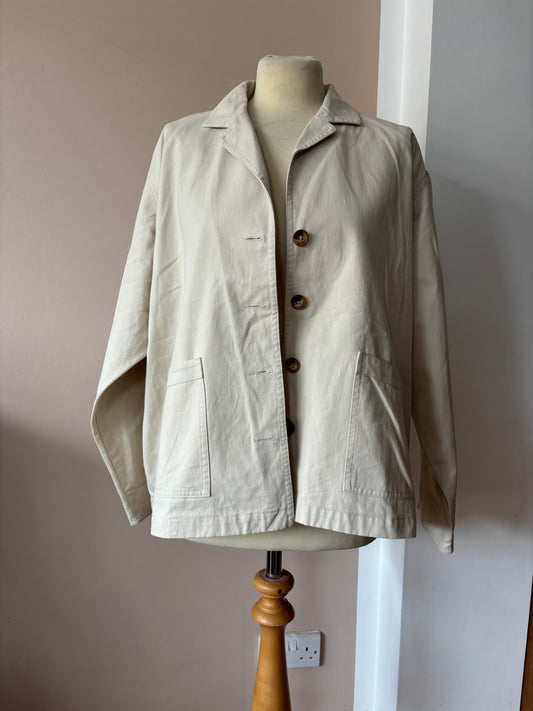 Stone cotton jacket size 12 dipped back