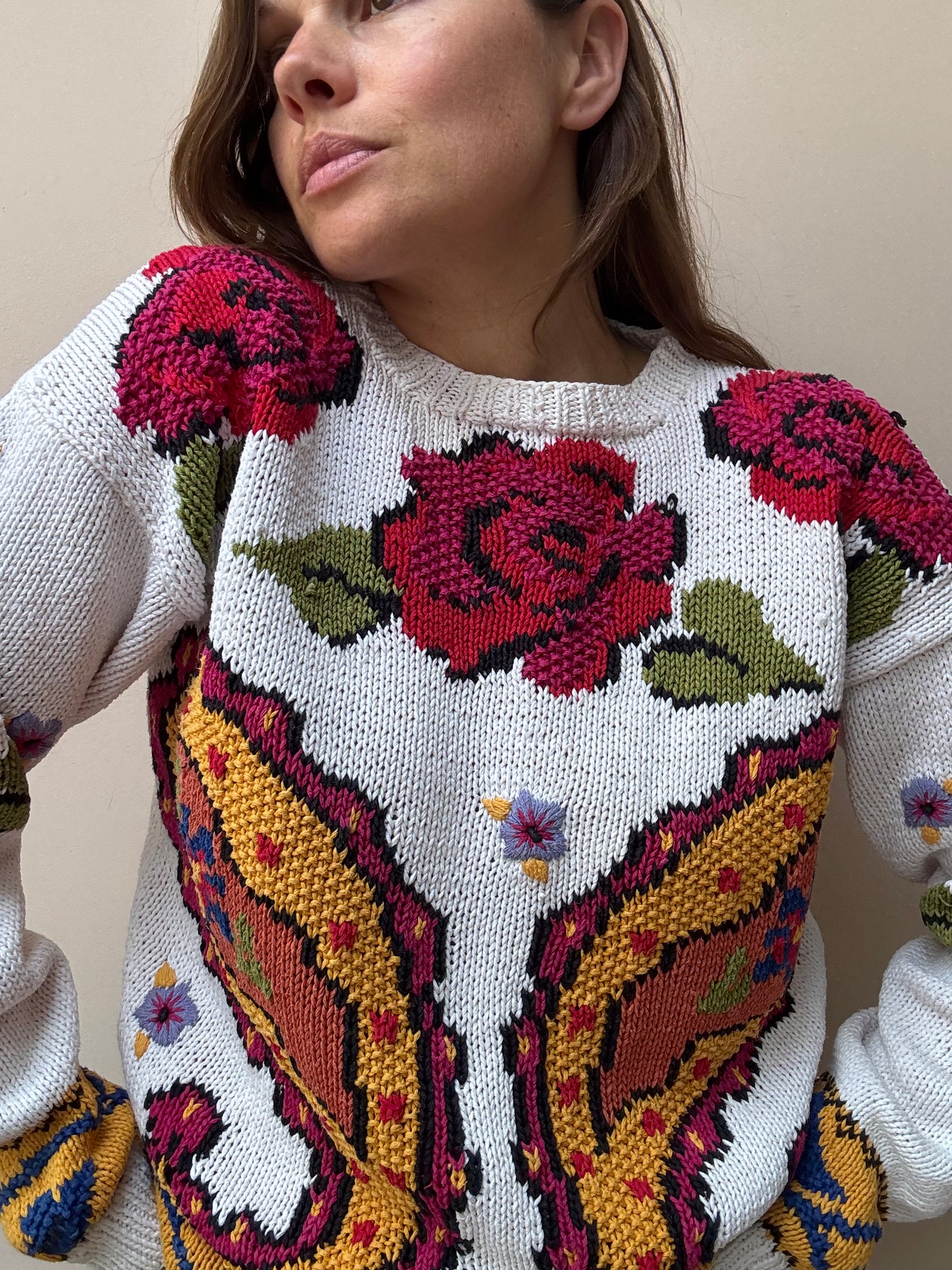 Vintage cotton ramie jumper size Small