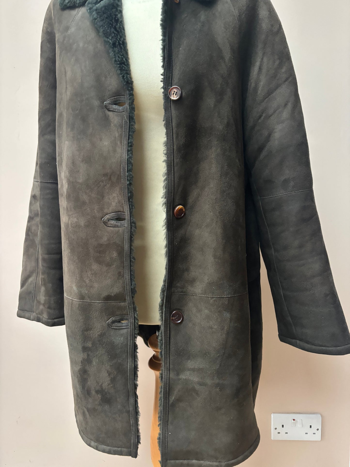 Suede shearling brown jacket size 8-12