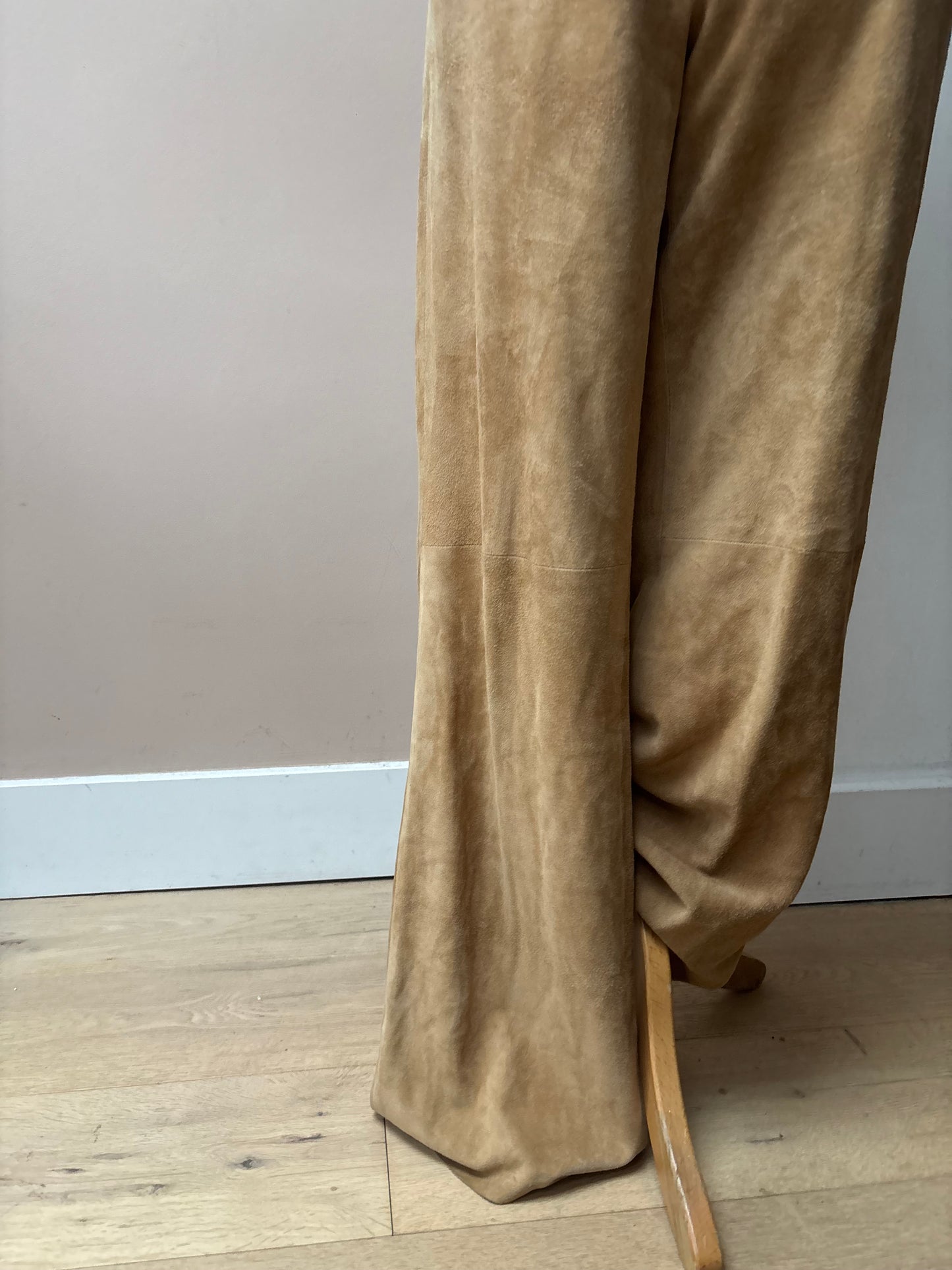 Beige suede trousers size 12