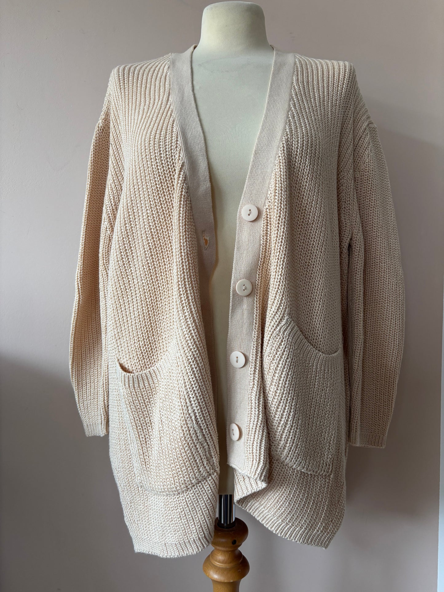 Beige cotton cardigan size S/M