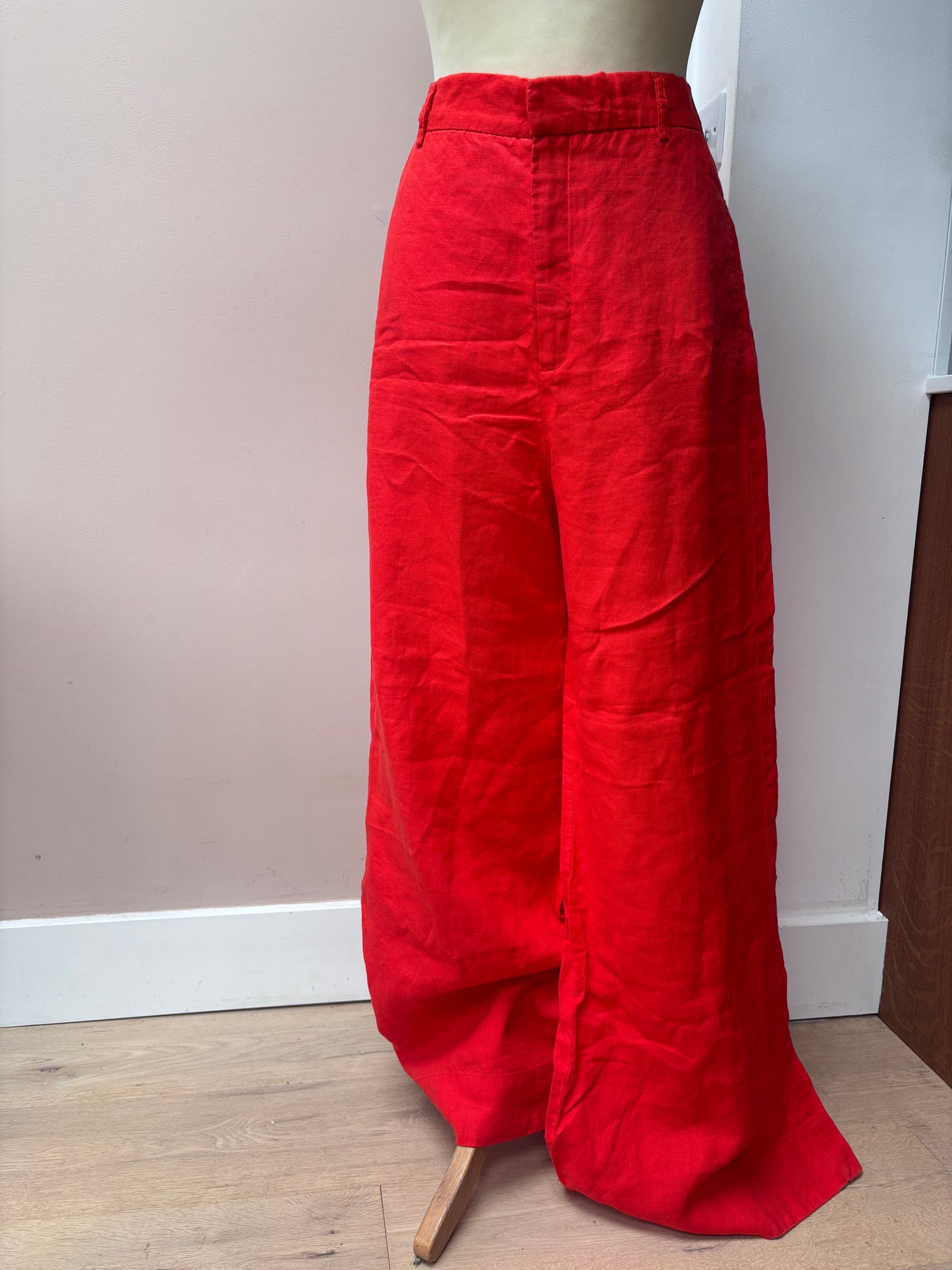 Wide leg 100% linen trousers size 14/16