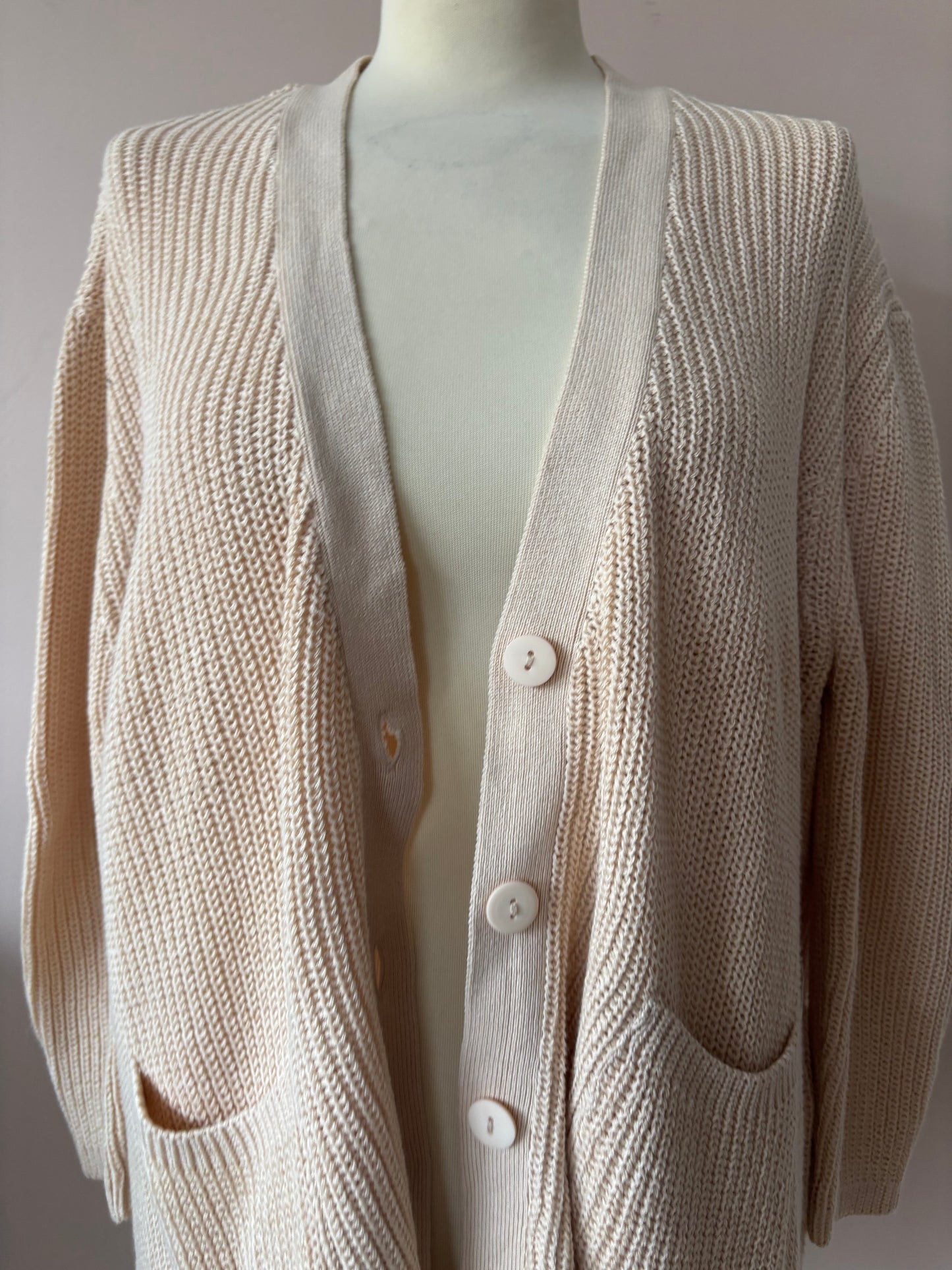Beige cotton cardigan size S/M