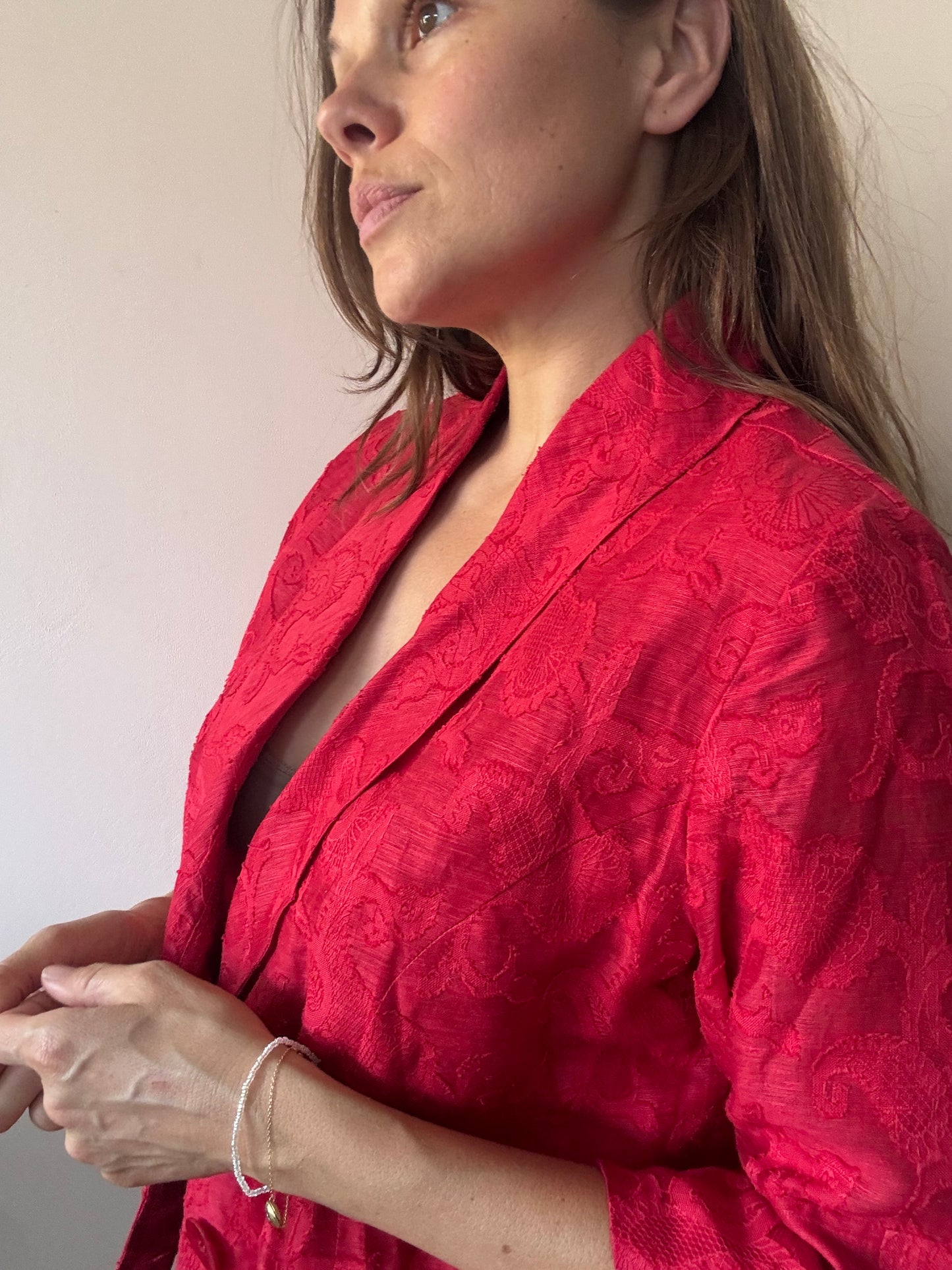 Vintage linen and silk jacket size 12