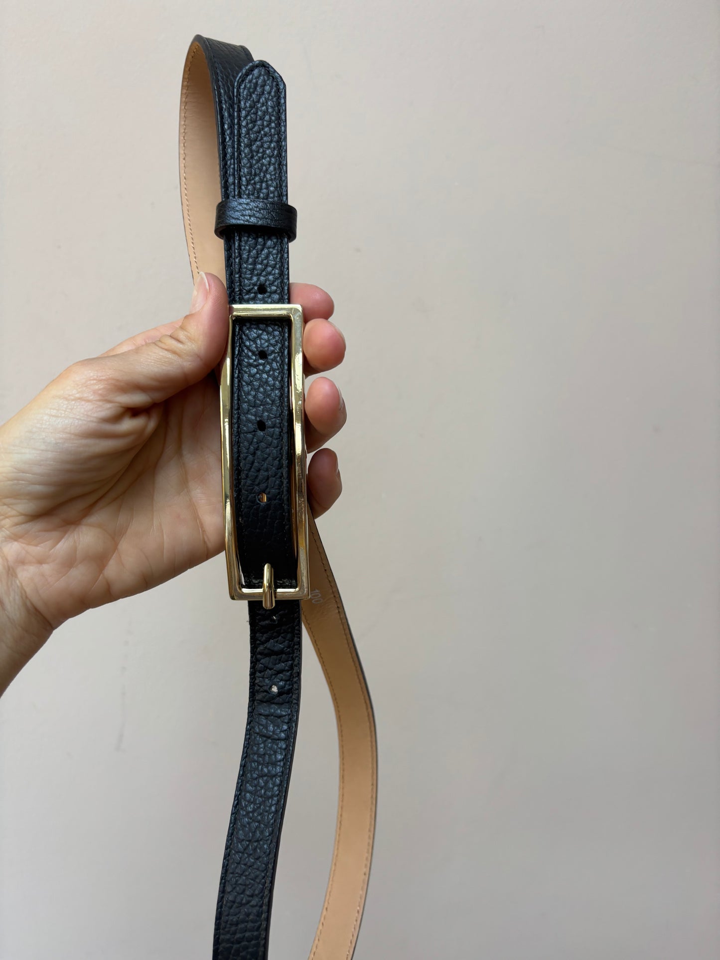 Black Italian leather belt size Large