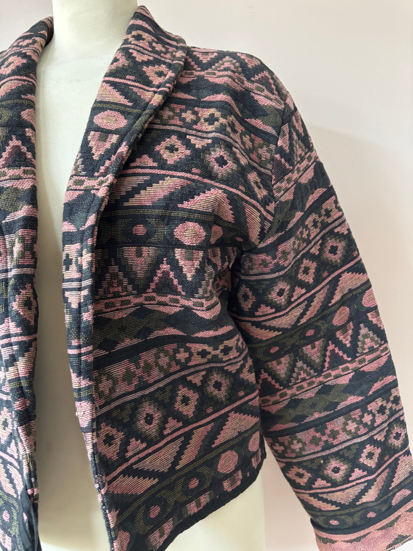 Vintage 100% cotton woven cropped jacket size 12/14