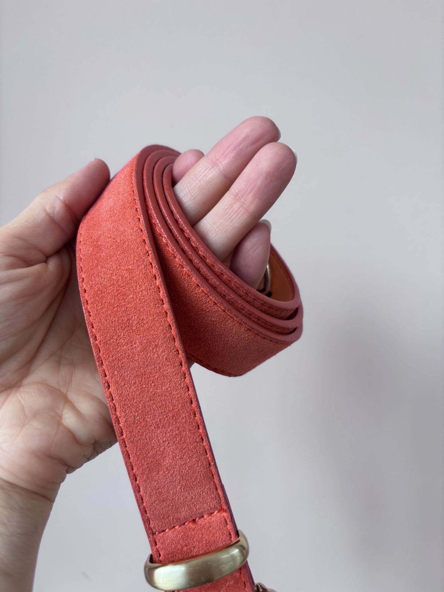 Peachy suede leather belt size 10/12