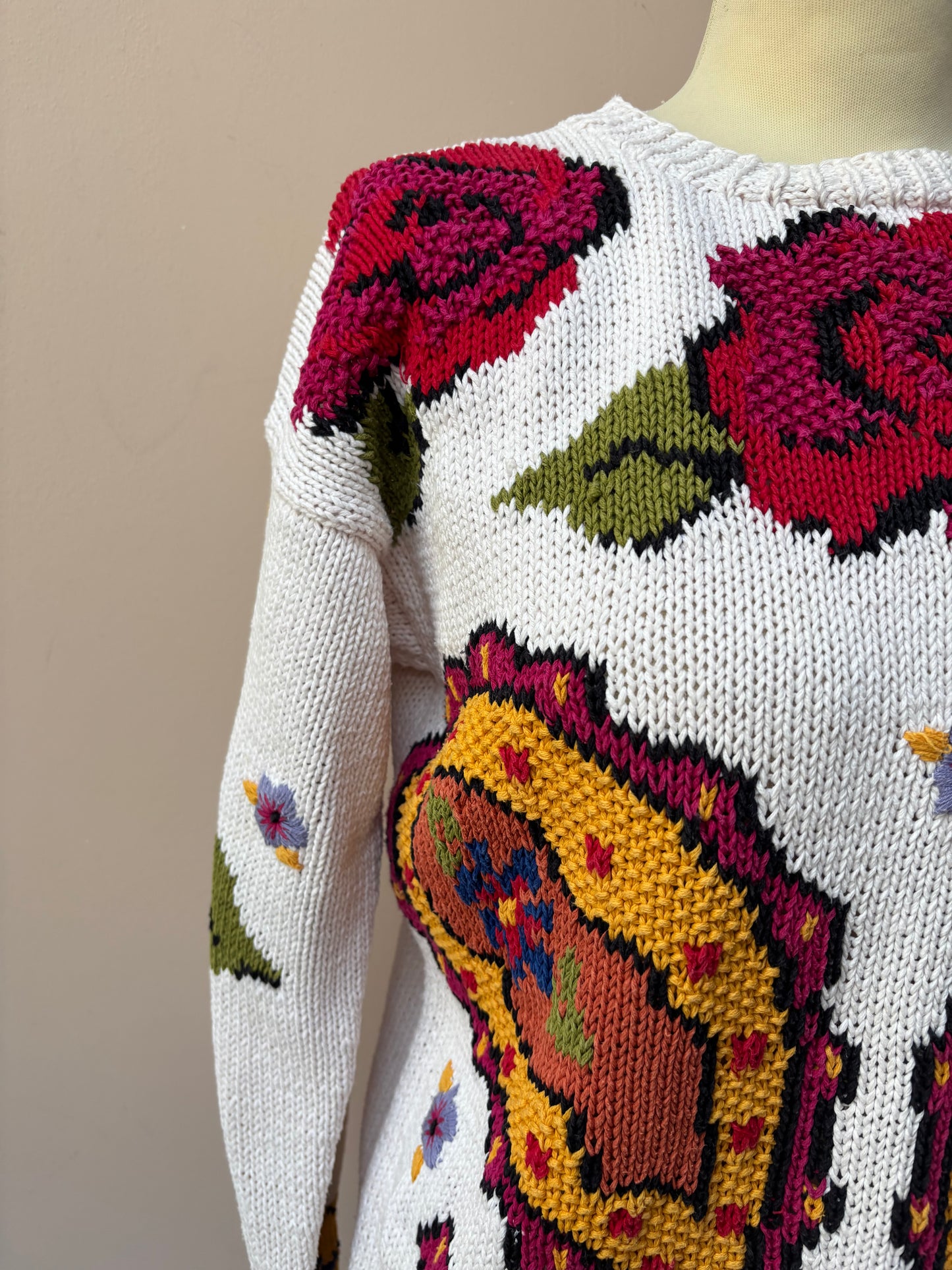 Vintage cotton ramie jumper size Small