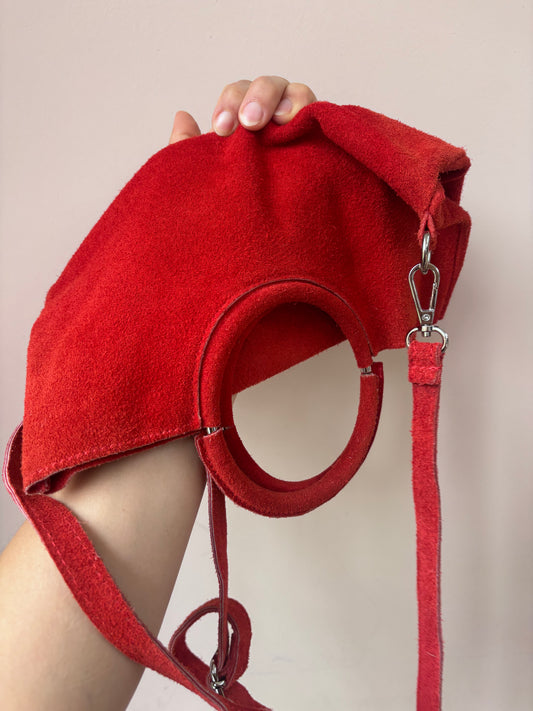 Red suede bag