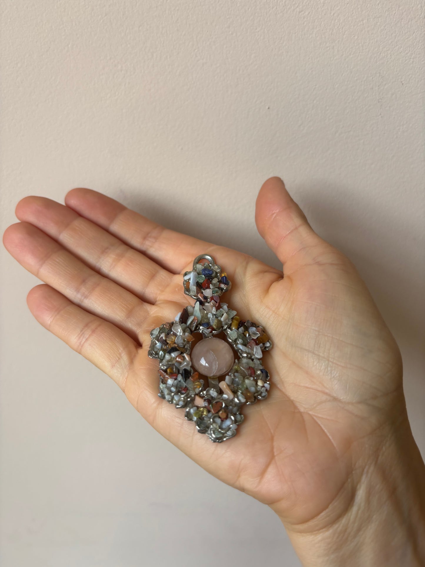 Stunning embellished large pendant cluster