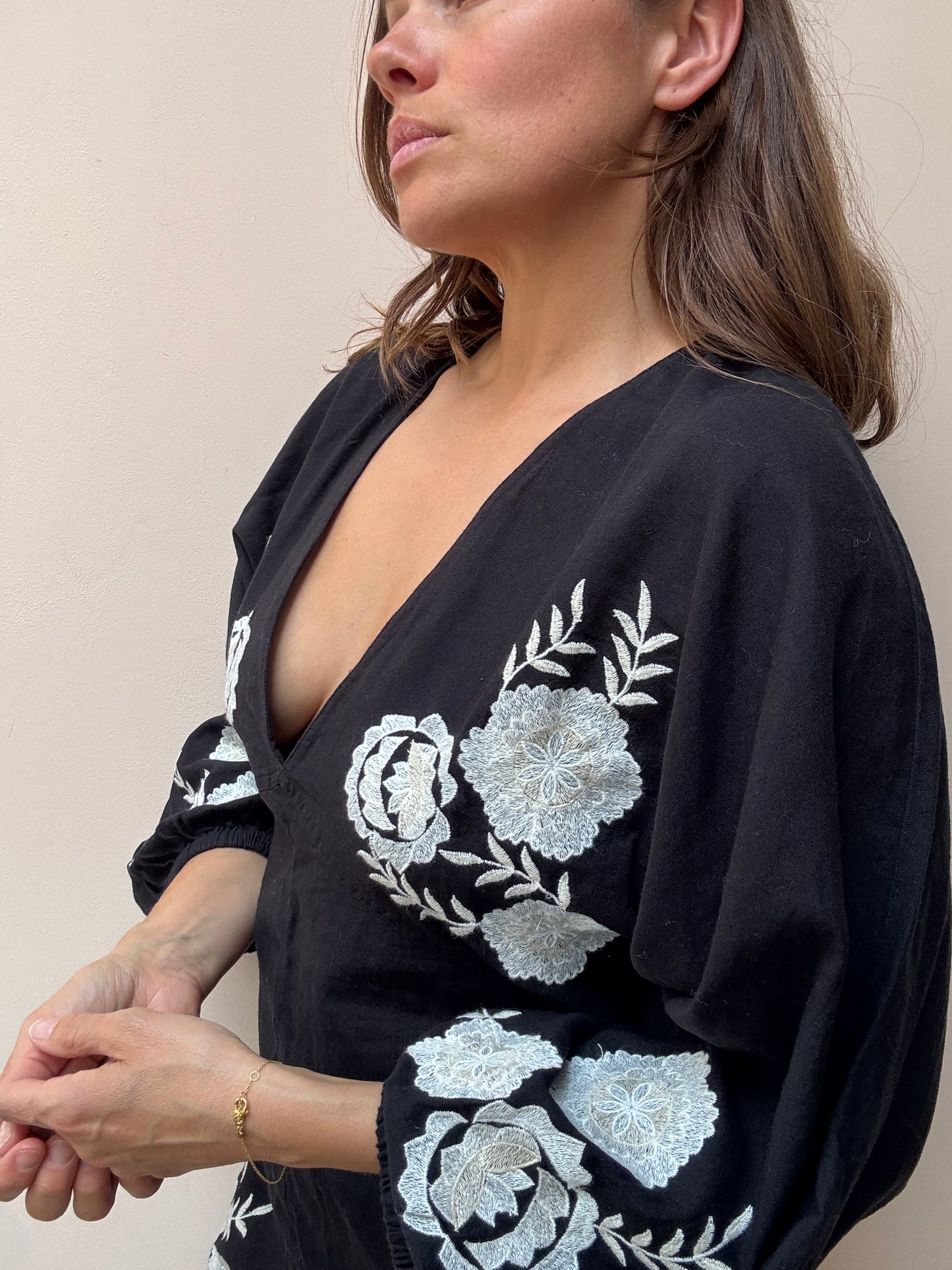 Linen cotton mix playsuit size Medium