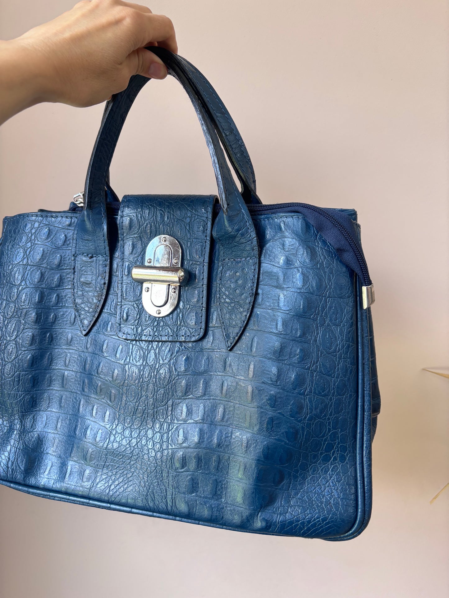 Vintage blue leather bag