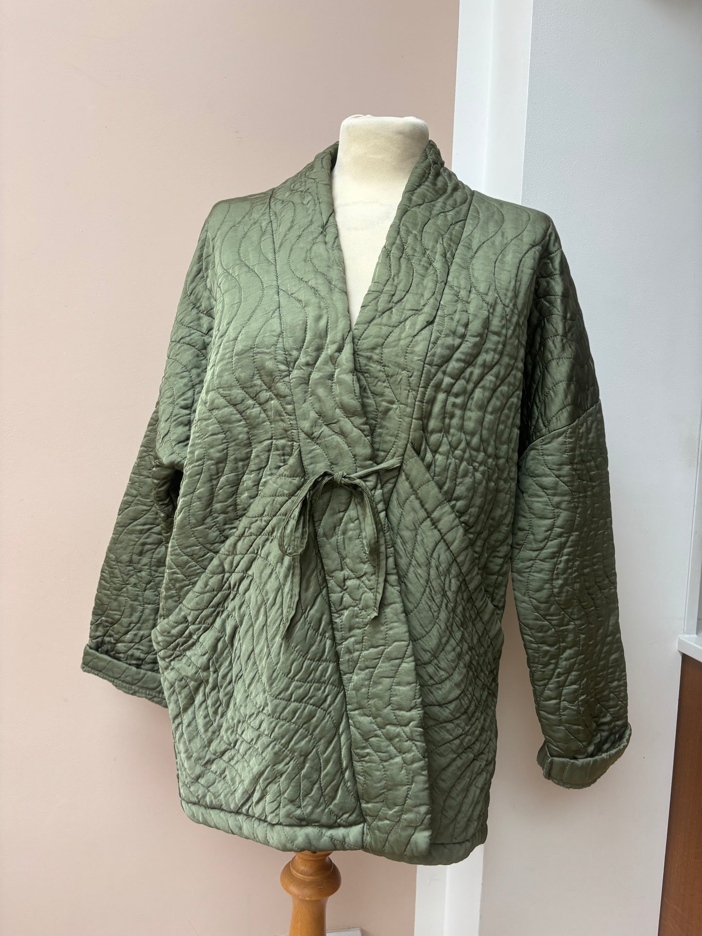 Vintage green quilted jacket size 8/12