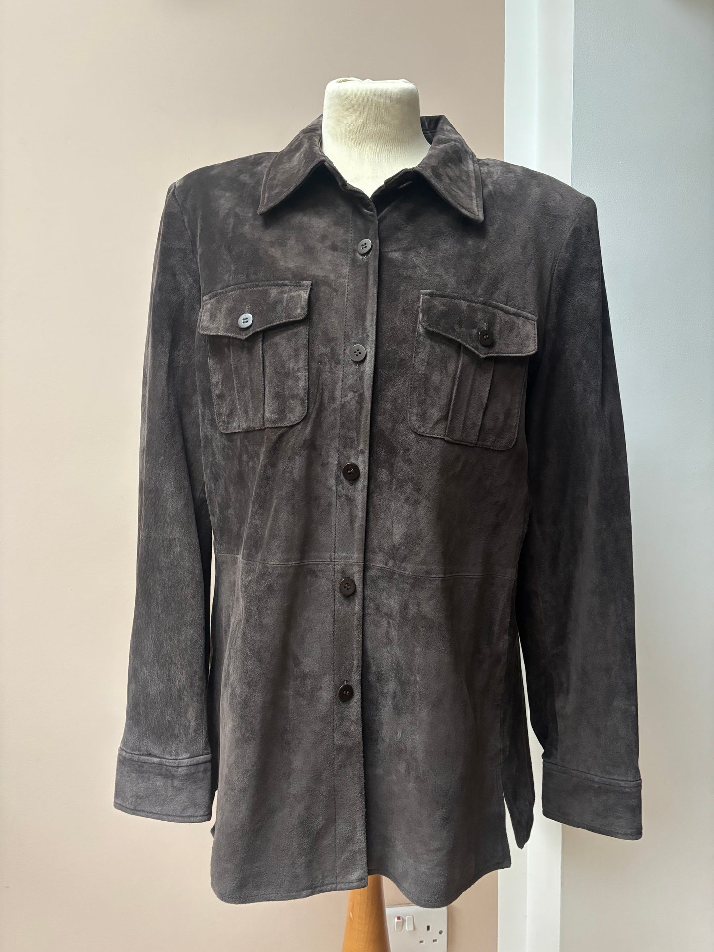 Brown suede shirt size 12