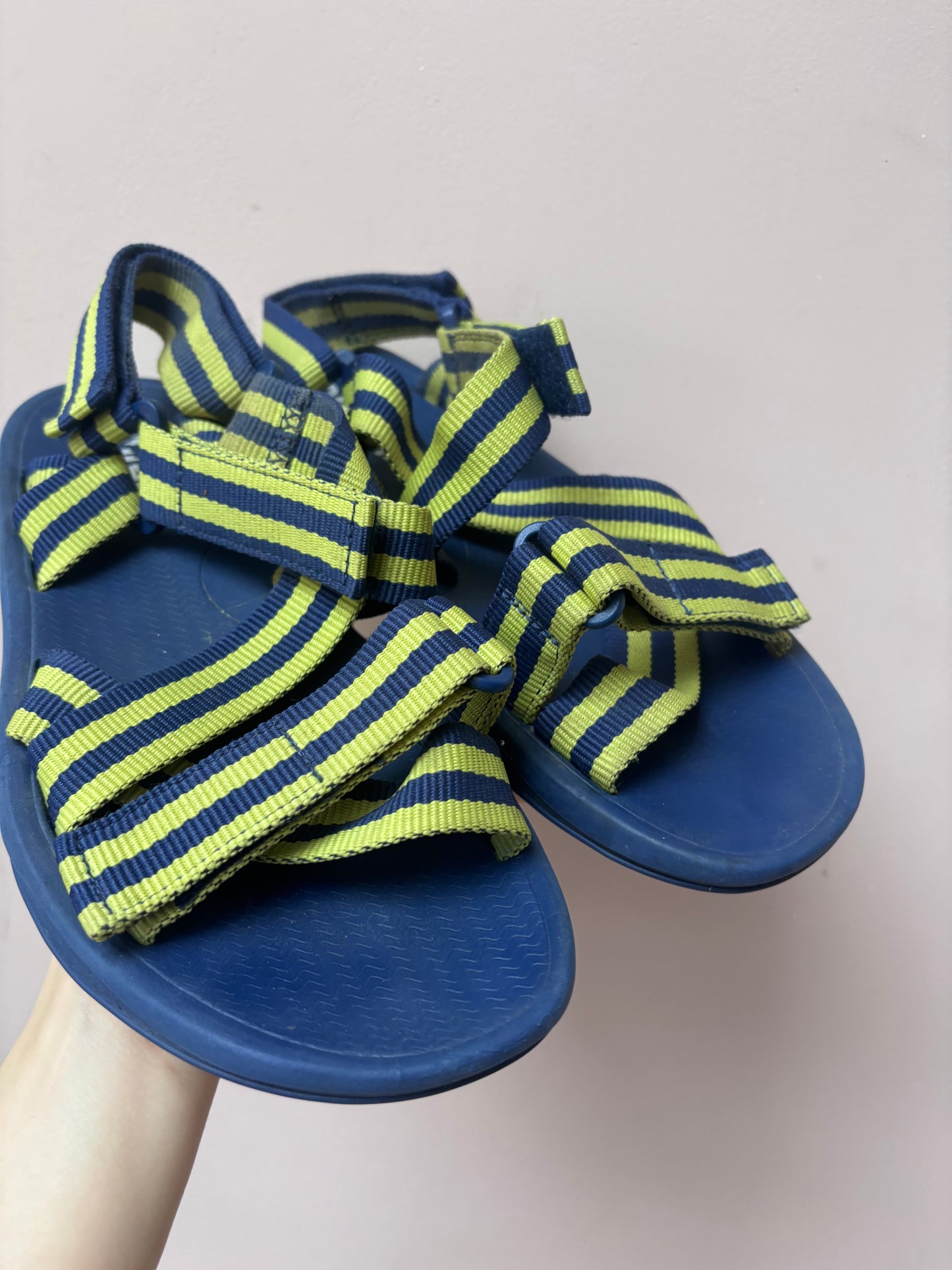 Yellow blue striped Camper sandals size UK6