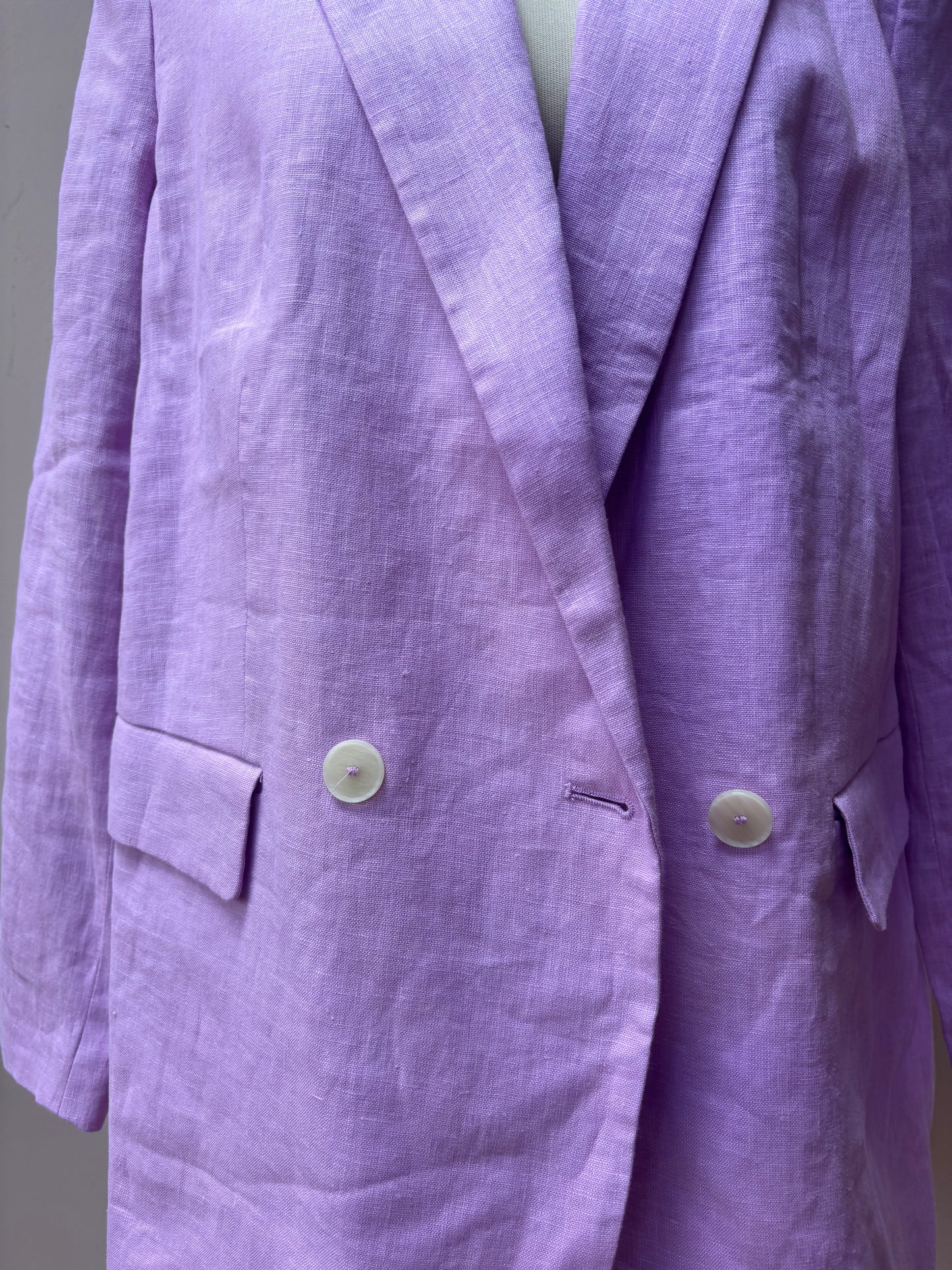 Lilac 100% linen blacker size 14/16